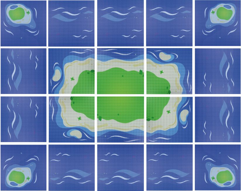 Klemmbaustein-Set Bauplatten Insel 20 Stück